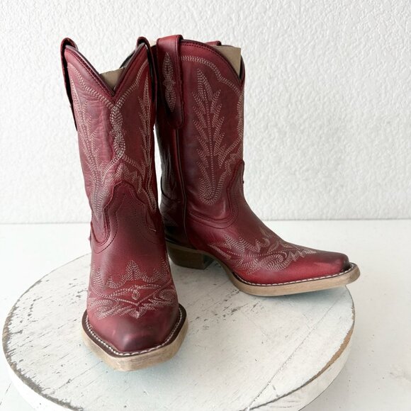 Lane Lexington Kids Red Cowboy Boots Size 11 Little Girls Western Cowgirl Boots - Picture 2 of 13